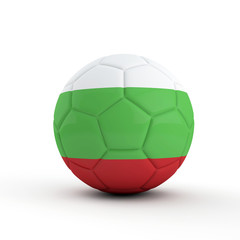 Fototapeta premium Bulgaria flag soccer football against a plain white background. 3D Rendering