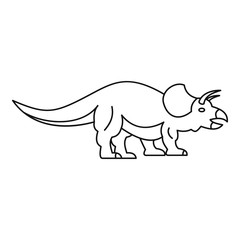 Styracosaurus dinosaur icon, outline style