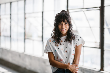 Playful Girl in Parking Garage