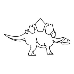 Stegosaurus icon, outline style