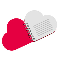 notebook with heart love shape vector illustration design