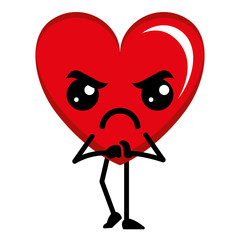 heart love sad kawaii character vector illustration design