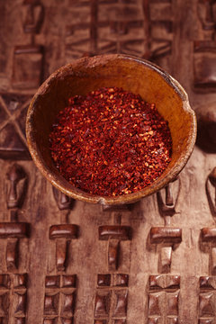 harissa spice mix - morrocan red hot chilles mixed