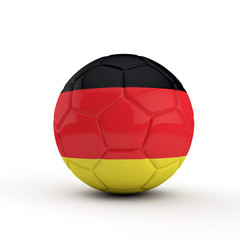 Germany flag soccer football against a plain white background. 3D Rendering