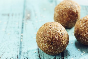 Thala Guli / Homemade Sri Lankan sesame Balls, selective focus