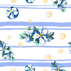 Seamless pattern of watercolor lines and colors.