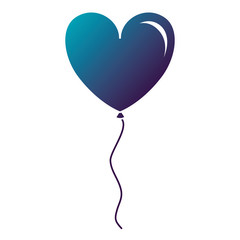 balloon air with heart shape vector illustration design