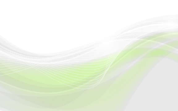 Abstract soft background with green wave. Vector illustration