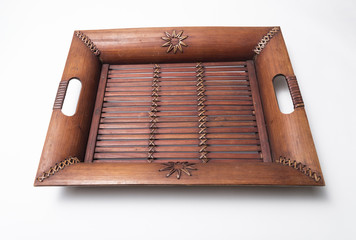 thai traditional wooden tray