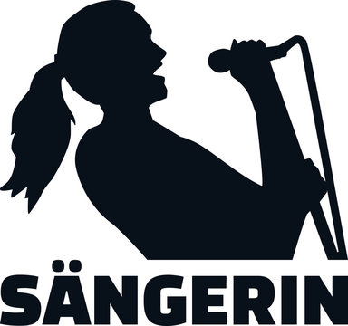Singer silhouette female job title german