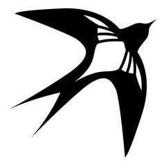 Swallow icon, simple black style