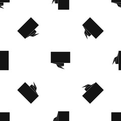Square banner pattern seamless black