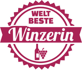 Worlds best winemaker emblem german female