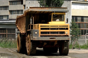 Haul truck in a quarry