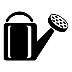 Watering plant icon, simple black style