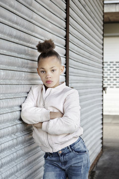 Teenage girl in an urban environment