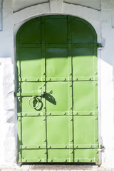 Vintage metal green door