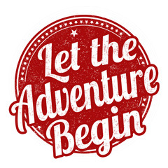 Let the adventure begin grunge rubber stamp