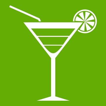 Beach cocktail icon green