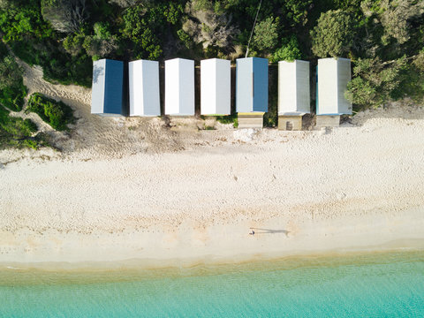 Aerial View of Beach Huts