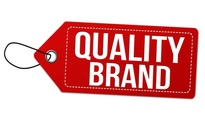 Quality brand label or price tag