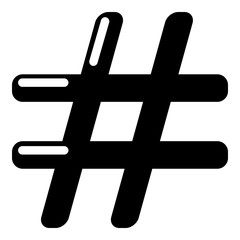 Hashtag icon, simple black style
