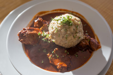 goulash with dumpling