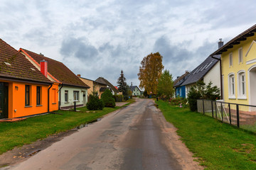 Fototapeta na wymiar road through the village Warthe, Usedom