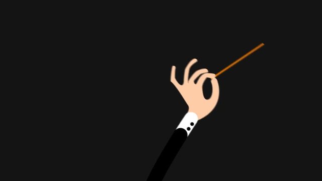 Conductor Conducting an Orchestra Holding a Baton