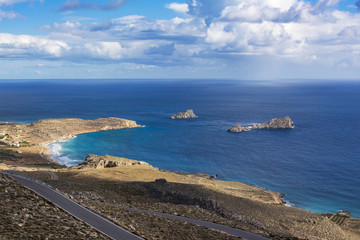 Beautiful greek seascape. East Crete. Xerokampos beaches.