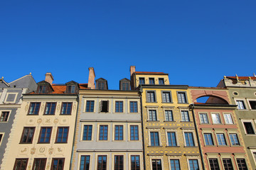 Fototapeta premium Casas de colores en Varsovia, Polonia