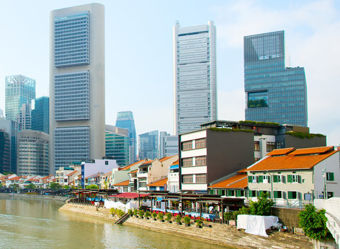 View of Boat Quay. Singapore