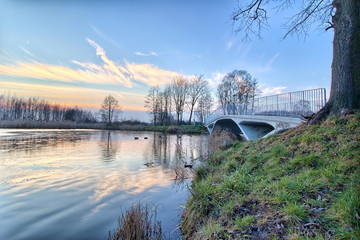 Most w parku Lewityn - Park Lewityn - Pabianice - obrazy, fototapety, plakaty