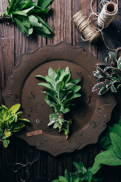 Fresh sage leaves