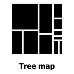 Tree map icon, simple style.
