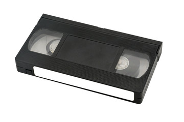 video cassette close up isolated on white background.