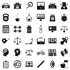 Shopping icons set, simple style