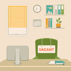 vector illustration of a vacant concept, office chair, business job vacancy, hiring recruitment