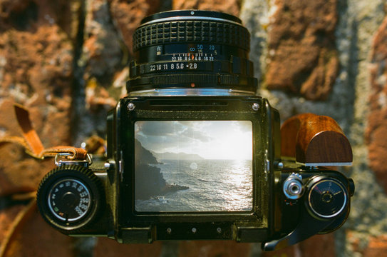 Camera showing seascape