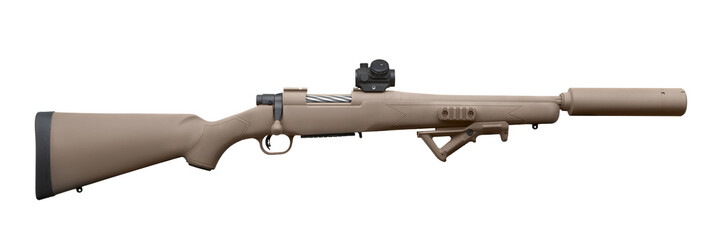 Gun rifle isolated on white