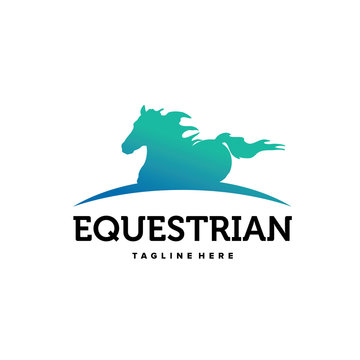 Equestrian Horse Logo Template Design Vector, Emblem, Design Concept, Creative Symbol, Icon