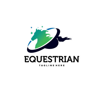 Equestrian Horse Logo Template Design Vector, Emblem, Design Concept, Creative Symbol, Icon