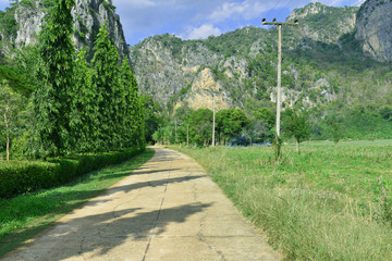 Small road though valley.