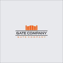 gate company logo design template vector