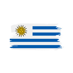 Fototapeta premium Uruguay flag, vector illustration