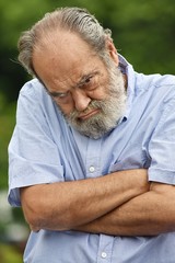 Stubborn Senior Male Grandfather