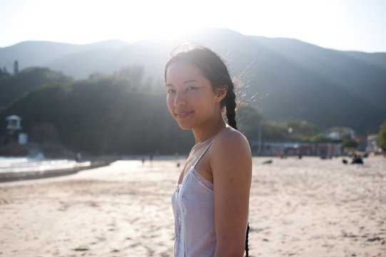 Young woman on beach