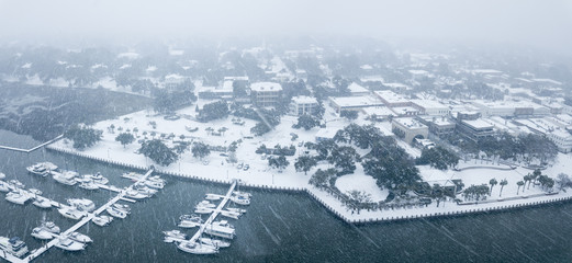 Beaufort, South Carolina during a rare snowstorm