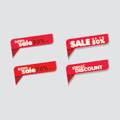 Discount Label compilation Vector Template Design