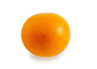 one single ripe bright citrus orange or grapefruit in the peel